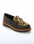 Mocassins met sleehak - dierenhuidprint (zwart / bruin)