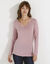 Warm T-shirt met lange mouwen, in wolmengeling (grijsroze)