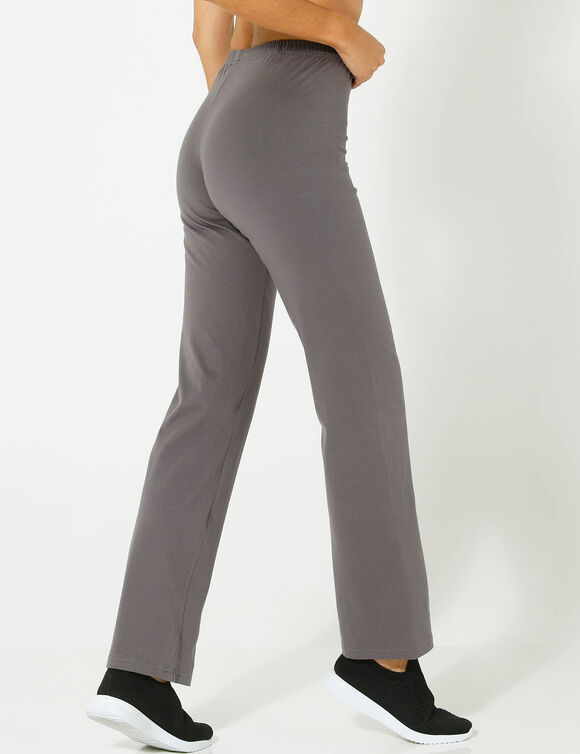Legging droit maille taille &eacute;lastiqu&eacute;e (anthracite)