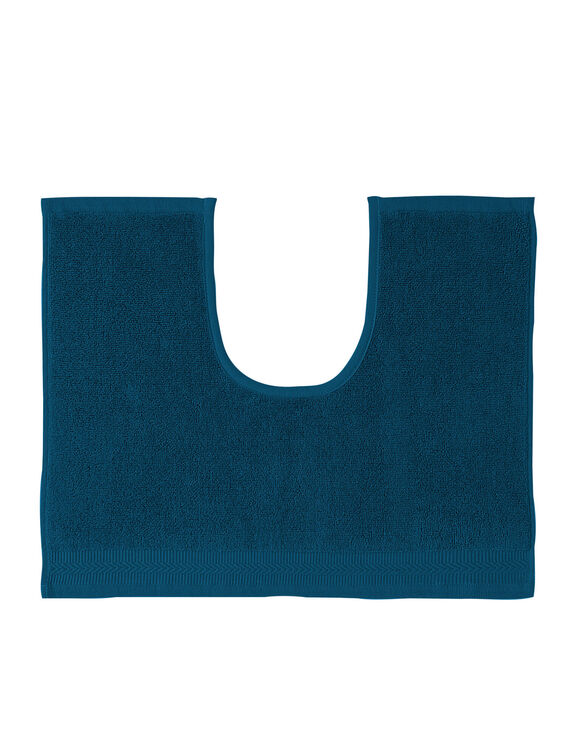 Tapis de bain &eacute;ponge liteau chevron (bleu paon)