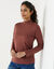T-shirt col montant manches longues (chocolat)