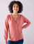 Cardigan boutonné, laine d'agneau (rose chiné)