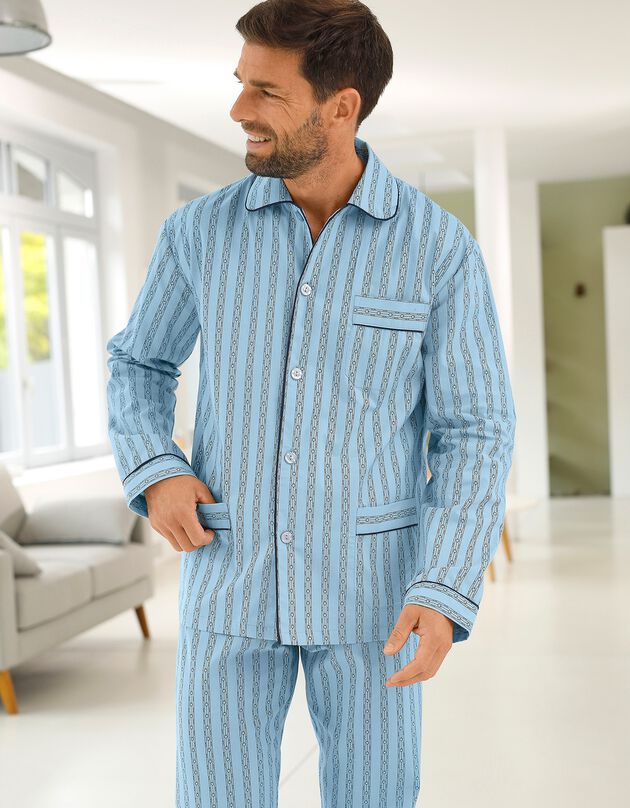 Pyjama - popeline van katoen (blauw)