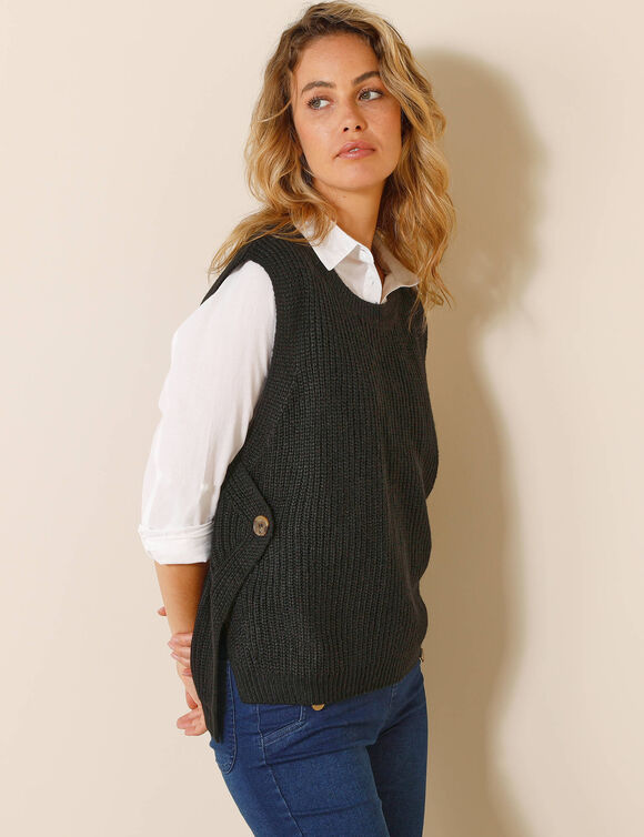 Pull sans manches, forme boite (noir)