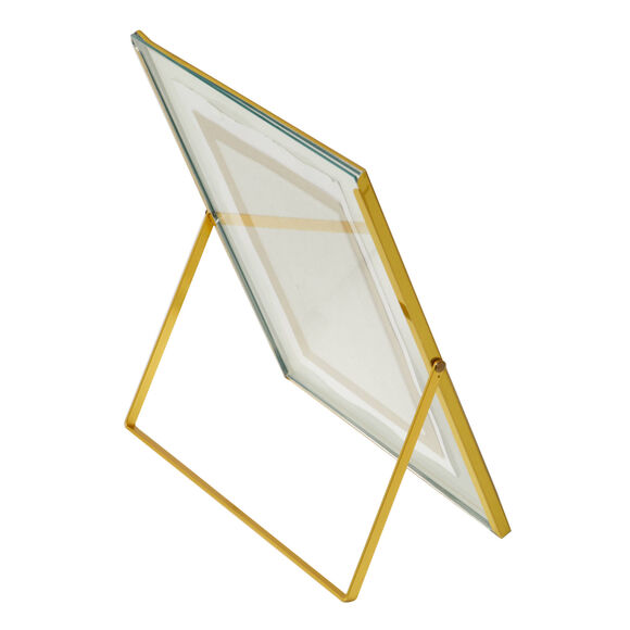 Cadre photo en verre transparent (dor&eacute;)