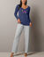 Pyjama-T-shirt met lange mouwen en bedrukking met Estrella-motief (marine)