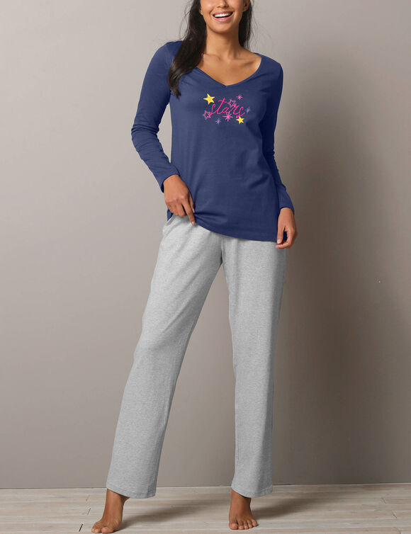 T-shirt de pyjama manches longues imprim&eacute; Estrella  (marine)