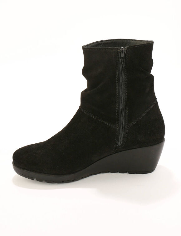 Boots compensées en cuir (noir)