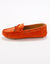 Mocassins in ultrasoepel leer met veters (oranje)