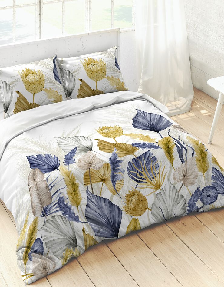Lakenset Pampa - katoen (wit / blauw)