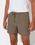 Short in canvas met elastische taille (kaki)