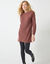 Pull tunique boutonné, toucher doux (chocolat)