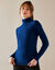 Effen rolkraagtrui in ribbeltricot&lt;br&gt; (felblauw)
