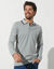 Effen polo in piquétricot met lange mouwen (chiné grijs)