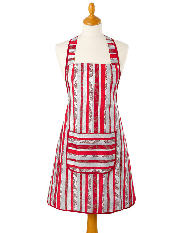 Gestreept keukenschort in voorschootmodel (rood)