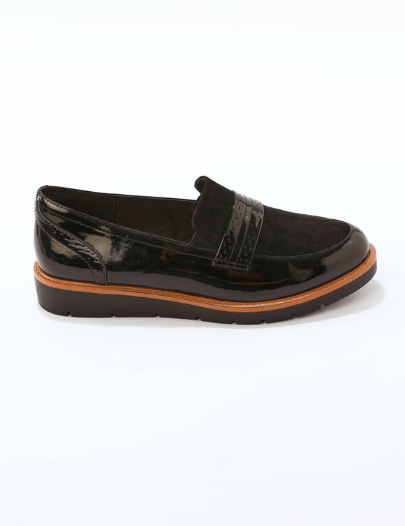 Mocassins bi-mati&egrave;re (noir)