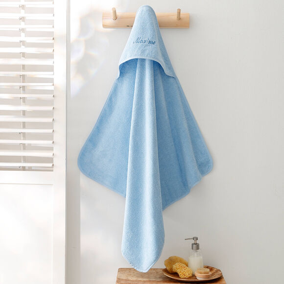 Cape de bain b&eacute;b&eacute; personnalisable (bleuet)