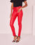 Pantalon fuselé enduit ultra stretch (rouge foncé)