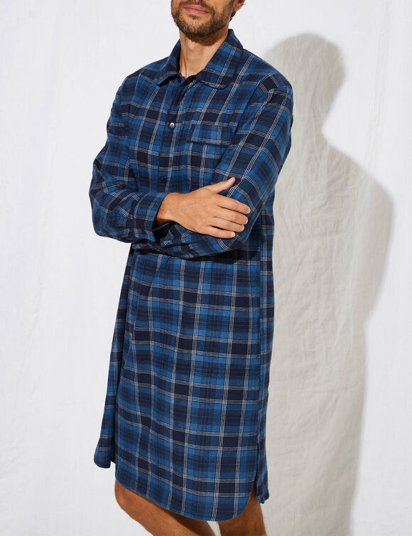 Liquette pyjama pilou carreaux (bleu)