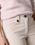 Broek in ribvelours met recht model (grijsbeige)