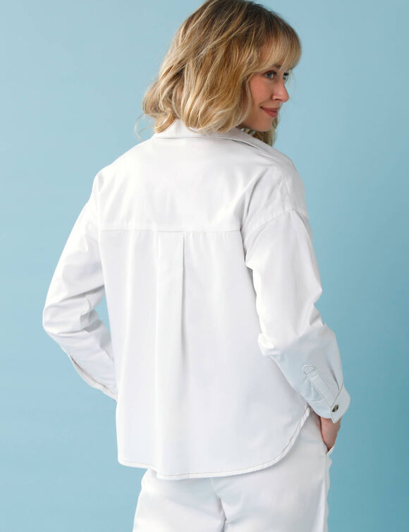 Chemise en denim Sp&eacute;cial Petite, coupe loose  (blanc)