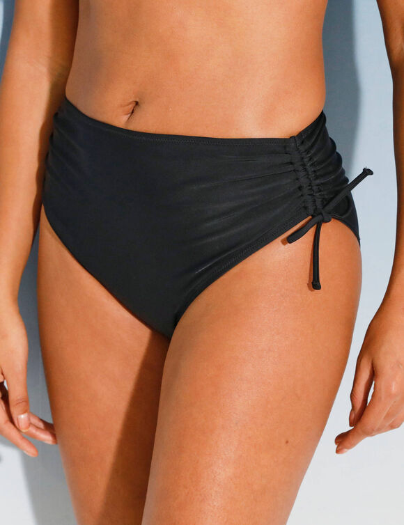 Bas de maillot de bain uni Solaro taille haute (noir)