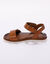 Sandalen met scratchriempjes, in LWG-gecertificeerd leer (bruin)