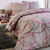 Linge de lit Noémie polycoton imprimé cercles (taupe grisé)