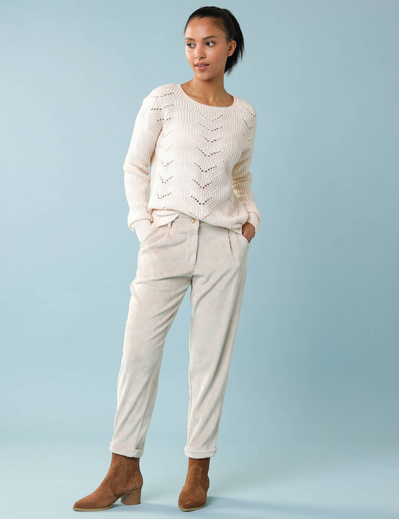 Pantalon 7/8&egrave;me en velours, Sp&eacute;cial Petites (gr&egrave;ge)