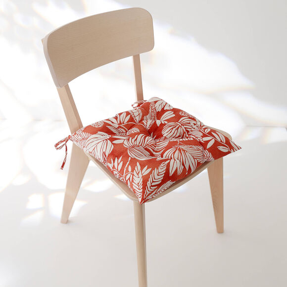 Galette de chaise carrée imprimée - lot de 2 (terracotta)