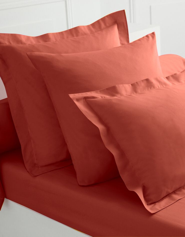 Linge de lit uni coton (terracotta)