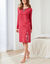 Chemise de nuit courte imprim&eacute; fleuri &ndash; lot de 2 (marine + rouge)