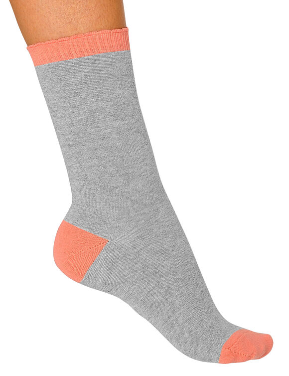 Mi-chaussettes contrast&eacute;es - lot de 5 paires (gris chin&eacute;)