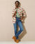 Geruit hemd in flanel (violine / groen)