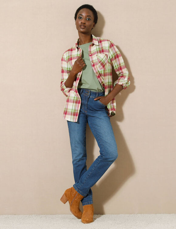 Chemise flanelle à carreaux (violine / vert)