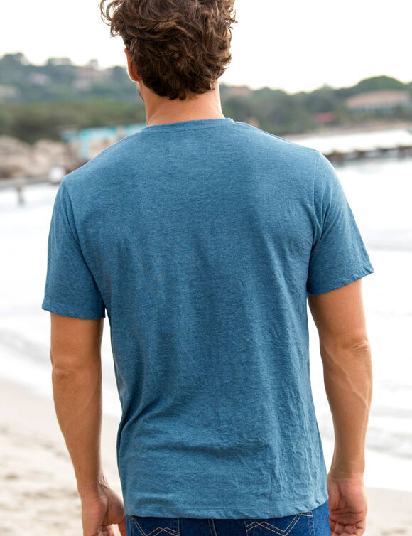 Tee-shirt col V manches courtes - lot de 3 (ch azur + tilleul + vert)