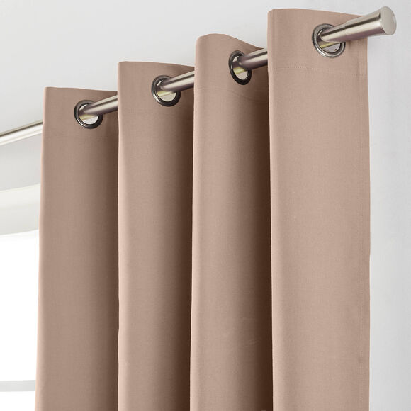 Rideau occultant bachette uni (taupe)