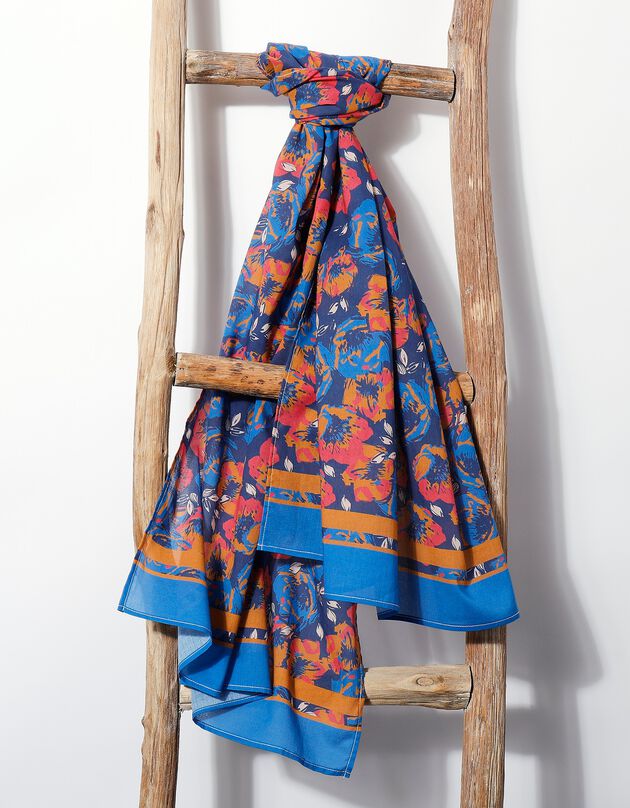 Foulard in tulbandstijl, 160 x 70 cm - katoen (roséblauw)