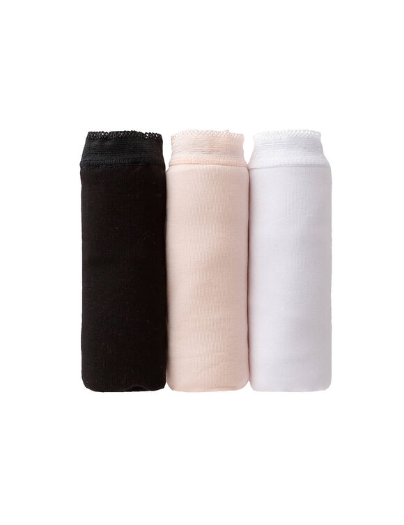 Midislip met kant - set van 3 (zwart + nude + wit)