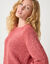 Pull manches longues maille bouclette, épaules tombantes (rose)