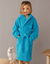 Personaliseerbare badjas met kap in badstof, kinderen (turkoois)