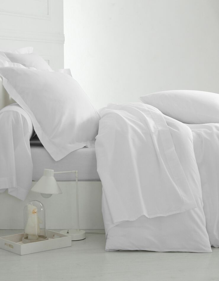 Linge de lit uni polyester-coton Colombine (blanc)