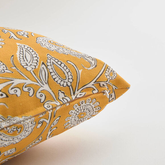 Housse de coussin imprim&eacute; indien - lot de 2 (jaune)