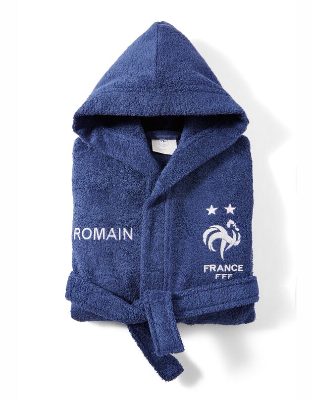 Peignoir de bain enfant FFF® personnalisable (bleu)
