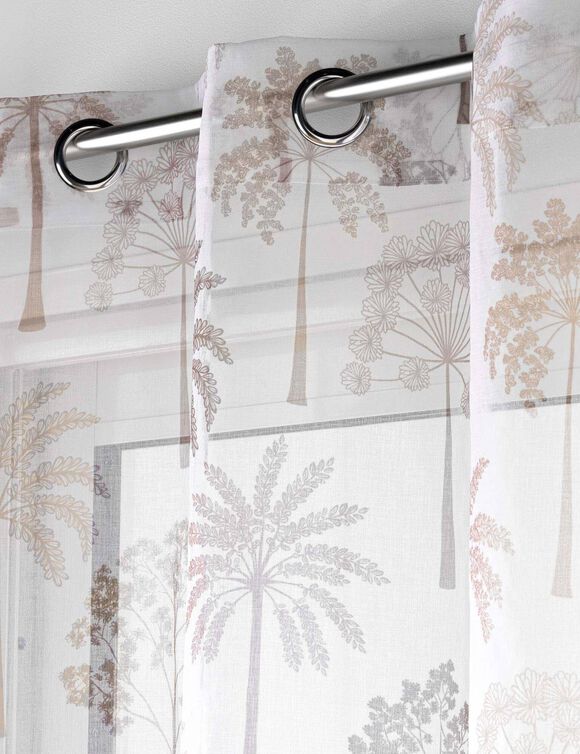 Voilage motif palmiers (naturel)