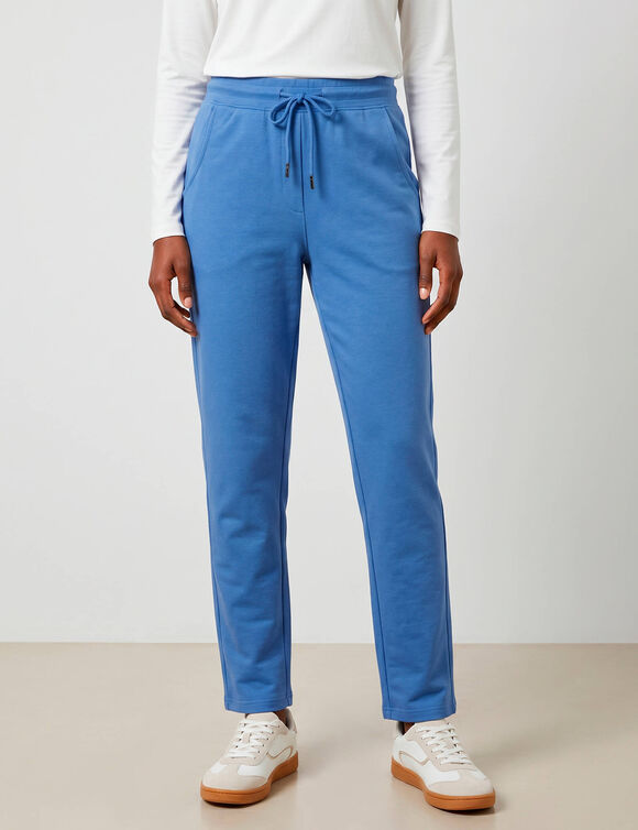 Pantalon jogpant ceinture &eacute;lastiqu&eacute;e molleton  (bleu)
