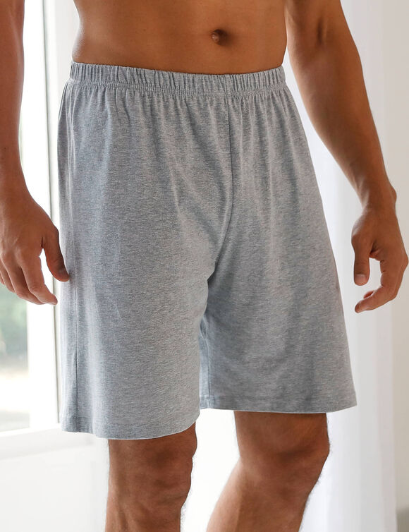 Short pyjama coton uni (gris chin&eacute;)