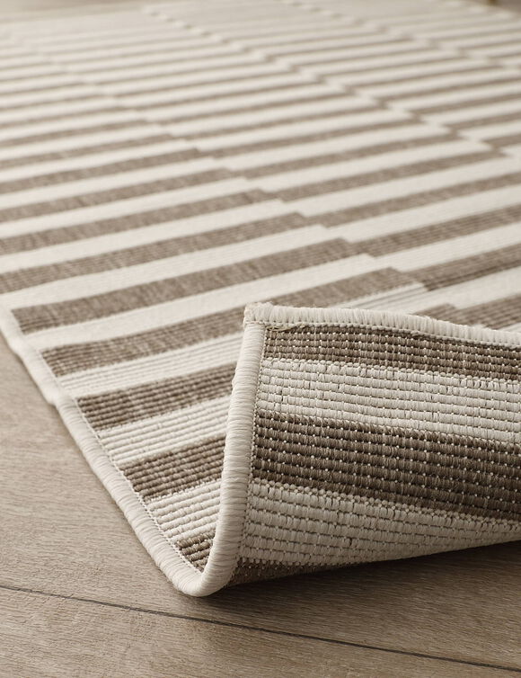 Tapis rectangulaire à rayures (taupe)