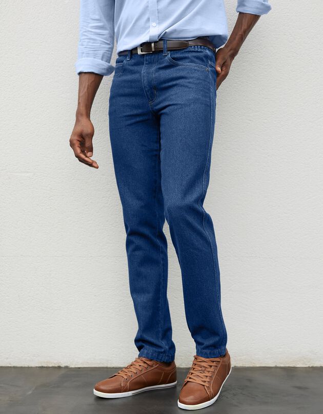 Comfortabele jeans met elastische tailleband, stone, hi-res