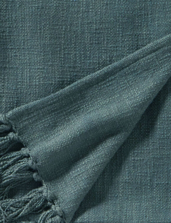 Effen plaid in getextureerd katoen (eucalyptus)